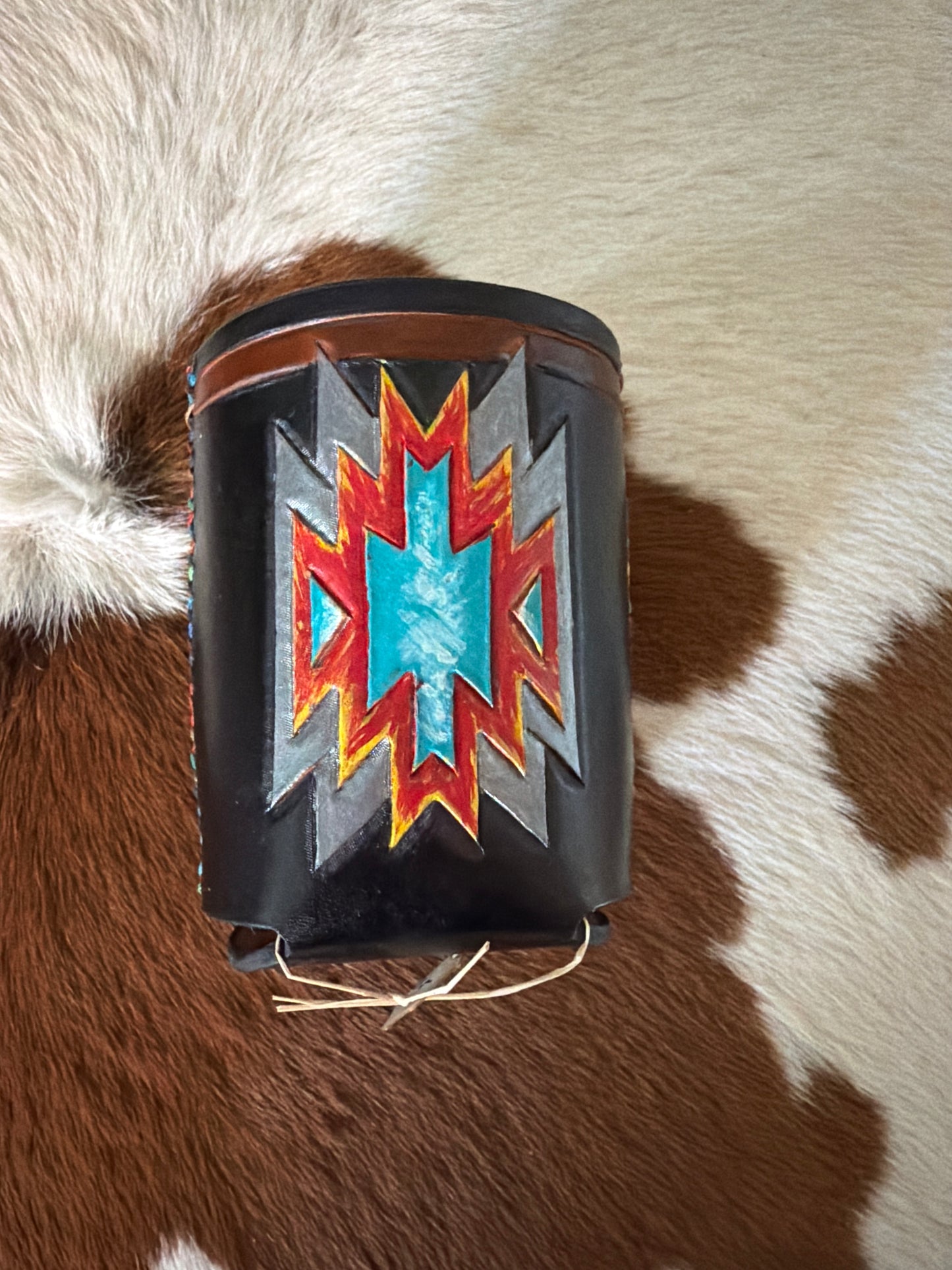 Navajo Handmade Leather Koozie
