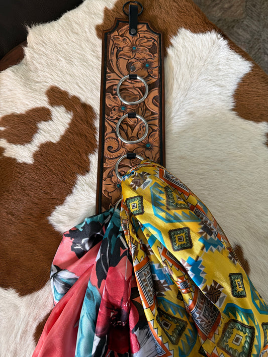 Hand Tooled Leather Wild Rag Holder