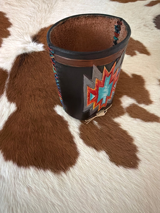 Navajo Handmade Leather Koozie